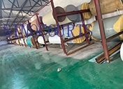 sinocourts loading pvc sports flooring in the deep night